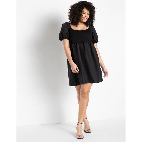 Eloquii Dresses & Skirts - NEW Eloquii Black Scoop Neck Puff Sleeve Dress 22W
